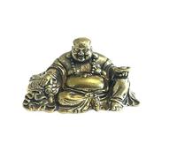 WOO MANTO Statue de Bouddha Rieur en Laiton, 4 x 2,6 x 2,2 cm, 50-52 g, Figurine de Bouddha Maitreya avec Grand Ventre