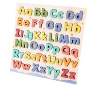 Wood Alphabet Puzzle, Letter Learning Blocks Set, Interactive Capital Smallletters Matching Board Toy, Educational Preschool Skill Game, Kids Kindergarten Classroom Home Use 29.8x29.8x1cm