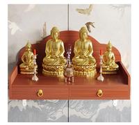 Wood Altar Table Shelf, Wall-Mounted Prayer Table for Home Worship, Zen Decor Altar for Statues, Candles & Ritual Accessories(Teak,60x30cm/23.6x11.8in)