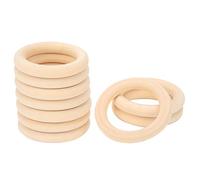 Wood Baby Teething Ring Wood Circles Wood Baby Teething Ring, 10pcs Wood Teether Unfinished Wood Circles Wood Circles for Craft Pendant Connectors Teethers (65mm)