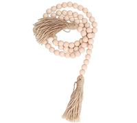 Wood Bead Garland | Hand Crafted Boho Decor for Farmhouse/Wall/Pot Hanging | Rustic Prayer Beads for Home Decor & Presents