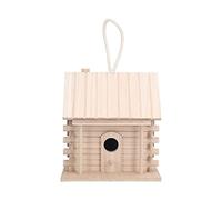 Wood Bird House | Genuine Paulownia Log Cabin Birdhouse for Outdoor Garden/Patio Decor | Hanging Bird Abode for Birds & Home Interior Decoration