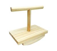 Wood Bird Perch, Interactive Standing, Natural Wooden Training Station, 5.51x3.54x5.31 inches Swinging Cage Accessory, for, Desks, Birdwatching, Indoor and Outdoor