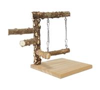 Wood Bird Playground - Parrot Playstand, Perch | Posé De Branche Naturelle Pour Petits Oiseaux, Support De Jouets En Cage Portable, Toile D'escalade Sûr Pour Cockatiel, Fringue,