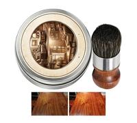 Wood Care Wax, Protective Paste, 70g Compact Jar Size Restoration Coverage, Natural Wax Blend Brush Applicator Finish, Furniture Repair Coating Kit, Floor Table 5.1x1.57in