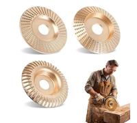 Wood Carving Discs for Grinder, Heavy Duty Tungsten Carbide Grinding Disc for Grinder, Sanding Discs for Angle Grinder, Polishing Pads for Fast Wood Shaping (3pcs-16mm aperture)