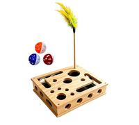Wood Cat Scratcher, Interactive Puzzle Nail File, 11.8x9.84x3.15 Inches Cats Toy with , Activity Tool for Indoor, Pet Supplies, Top Play Gear for Exercise Training Relaxation Home and Outdoor