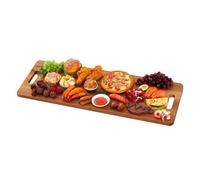 Wood Charcuterie Board, Kitchen Cheese Platter, Multifunctional Serving Tray, 36.4x11.3x1 inches, Finish, Rustic Display Style, Ideal for Party Picnic Banquet Holiday Gathering