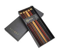 Wood Chopsticks, 5 Pair Wooden Chopsticks Reusable Tableware Household Eating Utensils Kitchen Supplies for Chinese Food, Salad, Hot Pot