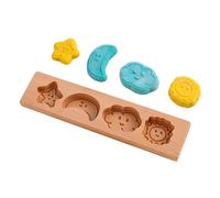 Wood Cookie Mold, Biscuits Cutter Stamp, Cartoon Baking Mould, Fondant Pastry Shaper, Tool for Birthday Wedding Cakes Chocolate Food Bloggers Home Bakers Cooking Class Use, 11.81x2.76 inches