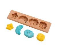 Wood Cookie Mold, Cartoon Biscuits Cutter Stamp Mould, Cookie Making Tool, Perfect for Chocolate Fondant Pastry, Birthday Wedding Cakes, Food Bloggers, Home Bakers, Cooking Class Use, 30 x 7 cm Wood