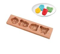Wood Cookie Mold, Cartoon Biscuits Cutter Stamp Mould, Cookie Making Tool, Perfect for Chocolate Fondant Pastry, Birthday Wedding Cakes, Food Bloggers, Home Bakers, Cooking Class Use, 30 x 7 cm Wood