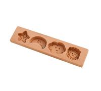 Wood Cookie Mold, Cookie Cutter Stamp, 11.81x2.76 inches Cartoon Baking Mould, Food Grade Design, Easy Pattern Press, Perfect for Birthday Wedding Cakes Chocolate Fondant Pastry Bake