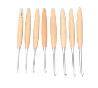 Wood Crochet Hooks Set with Large Beech Handle, Thick Diameter Efficient Knitting Comfortable Grip 3.0mm-6.5mm Beech Wood Knitting Tools for Sweaters Blankets Scarves Beginners and