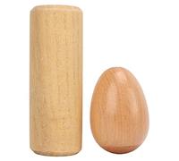 Wood Egg Shaker - Design Lisse Non Angulaire, développe Le Sens du Rythme des Enfants, sûr pour Une Utilisation en Classe, léger et Portable, Couleur en Bois