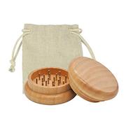 Wood Factory Grinder en bois, moulin à épices en bois et en acier inoxydable pour thé et épices (2 pièces)