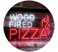 Wood Fired Pizza Dual Color LED Enseigne Lumineuse Neon Sign Blanc et rouge 600 x 400mm st6s64-i2887-wr
