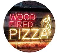 Wood Fired Pizza Dual Color LED Enseigne Lumineuse Neon Sign Rouge et jaune 600 x 400mm st6s64-i2887-ry