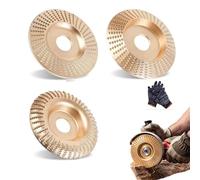 Wood Grinding Disc for Angle Grinder, Heavy Duty Tungsten Carbide Wood Carving Disc Set, Angle Grinder Discs for Wood Shaping Sanding Polishing, Woodworking Tools Attachments (3pcs-16mm aperture)
