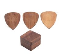 Wood Guitar Picks, Set 3 Pièces, Bois Massif, Compact - Protection Longue Durée, Rangement Organisé, Pour Musiciens