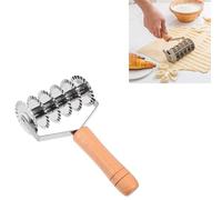 Wood Handle Stainless Steel Lattice Pastry Cutter, Multi Wheel Dough Slicer | Stainless Wheels, Ergonomic Wooden Handle, Even Spacing Cut, Easy Clean Baking Tool