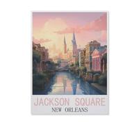 Wood Jigsaw Puzzle 1000 Pieces，Jackson Square New Orleans，Adult Children Toys Decompression Game（38x52cm）-FK81
