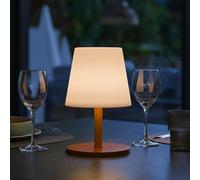 Lumisky Lampe solaire rechargeable STANDY MINI WOOD SOLAR LED dimmable blanc chaud/blanc H25cm