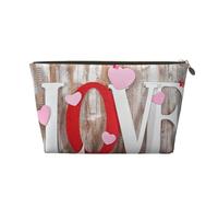 Wood Love Prints Trousse de toilette de voyage en cuir PVC avec fermetures éclair dorées, organiseur étanche pour maquillage, articles de toilette et essentiels, doré, One Size, Trousse de maquillage