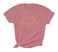 WOOD MEETS COLOR JGA T Shirt Team Braut, JGA Tshirt Frauen, Junggesellenabschied T-Shirt, Brautjungfer Tshirt（Rose XL）
