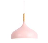 Wood Minimalist Style Chandeliers White Pendant Vivid Color Lamp Shade Creative Hanging Light Suitable for Hallway,Kitchen Island,Dining Table,Bar,1 Pack(Pink,42CM)