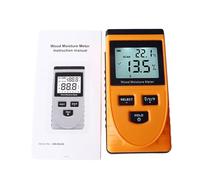 Wood Moisture Meter Inductif Sans Piquage Jaune, 8 Niveaux de Réglage, Mesure Numérique de l'Humidité et Température - Portable, Multifonction, Précis pour Bois et Matériaux en