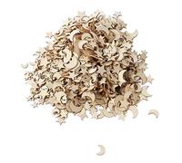 Wood Moon Star Cutout tranches étoiles inachevées et de lune Coupes de bois DIY Craft 1000pcs pour le bureau des fêtes