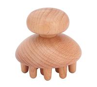 Wood Mushroom Massager Promote Circulation Clear Meridians Portable Manual Massage Tool for Head Waist Belly Thighs