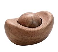 Wood Oil Diffuser - Passive Scent Holder, Natural Fragrance Tool | Ancient Chinese Coin Motif Desk Decoration, Mini Flameless Wooden Material Aromatherapy Accessory for Home Automobile Interior