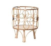 Wood Plant Stand - Bois Woven Plant Pot | Rattan Plant Shelf | Boho Style Hollow Flowers Display Rack | Hollow Stool Shelf With Legs Pot Holder Rustic Display Rack For Balcony, Patio & Living