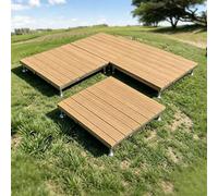 Wood Plastic Composite Elevated Platform Floor, for Patio, Garden, Backyard | Anti-moisture Flooring Tiles, Modular Design, High Load-Bearing, Easy Assembly, Fade Resistant(Teak color)