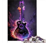 Wood Puzzle - Puzzle de Feu de Guitare pour Adultes - Cadeau d'Anniversaire et de Noël Unique - 1000 Pièces (50x75 cm)