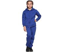 WOOD QUAIL Survêtement à capuche uni et imprimé pour enfants, garçons et filles, avec jogging, vêtements de sport, pour enfants de 5 à 13 ans, Costume zippé bleu roi, 11-12 ans
