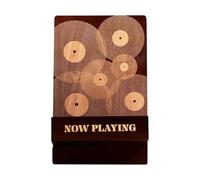 Wood Record Holder, Record Folder Racks, Stable Base Decorative Accent Compact Size Gift Ready Space Saving, Stylish Album Storage for Music, Lovers, Player, Accessory 5.24x7.09x8.74in