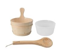 Wood Sauna Bucket Ladle Set,4L Capacity, High Temperature Resistance, SPA and Pool Accessories