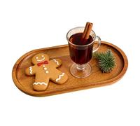 Wood Serving Tray - Plateau de service pour café, plateau de serviette, multi-usages solide en bois massif avec arrondis | Trays de style japonais pour servir des aliments, des snacks, des