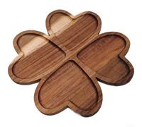 Wood Serving Tray with Compartments Puzzle Design(B) | Puzzle-style design, multiple compartments, separates foods neatly, festive decor, easy to clean