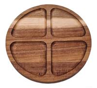 Wood Serving Tray with Compartments Puzzle Design(C) | Puzzle-style design, multiple compartments, separates foods neatly, festive decor, easy to clean
