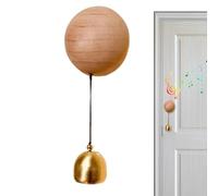 Wood Shopkeepers Bell For Door Opening Magnetic Decorative Wind Chime For Business & Home, Solid Walnut Ornament For Fridge, Entryway & Backyard