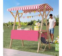 Wood Street Food Chariot pliable pour marchés agricoles, cadre léger pour dessert/crème glacée, rose, 150 cm, parfait pour les événements et les entreprises mobiles