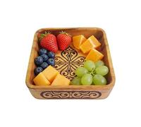 Wood Tray, Square Dessert Plate, 5.7x5.7 inches Dish with Solid Build, Hardened Timber Hardware, Snack Tool with Modern Style, Party Stand for Table and Counter, Cabinet and Coffee Station