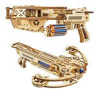 Wood Trick Bullet Boltcaster Arbalète Puzzles en bois 3D pour adultes à construire - Jusqu'à 9,8 m - Modèles en bois d'ingénierie de projet de bricolage mécanique 3D pour adultes