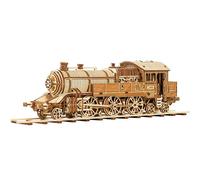 Wood Trick Grand Traveler 246 Ensemble de Train en Bois avec Chemin de Fer - Roule jusqu'à 6 m - Kit de modèle de Locomotive - Puzzles en Bois 3D pour Adultes à Construire - Modèles