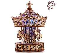 Wood Trick Parisian Carousel Puzzle 3D en Bois pour Adultes à Construire