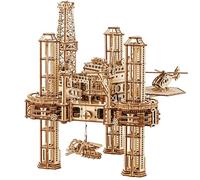 Wood Trick Plate-forme offshore en bois interactive - Modèles en bois d'ingénierie pour projets de bricolage mécaniques 3D